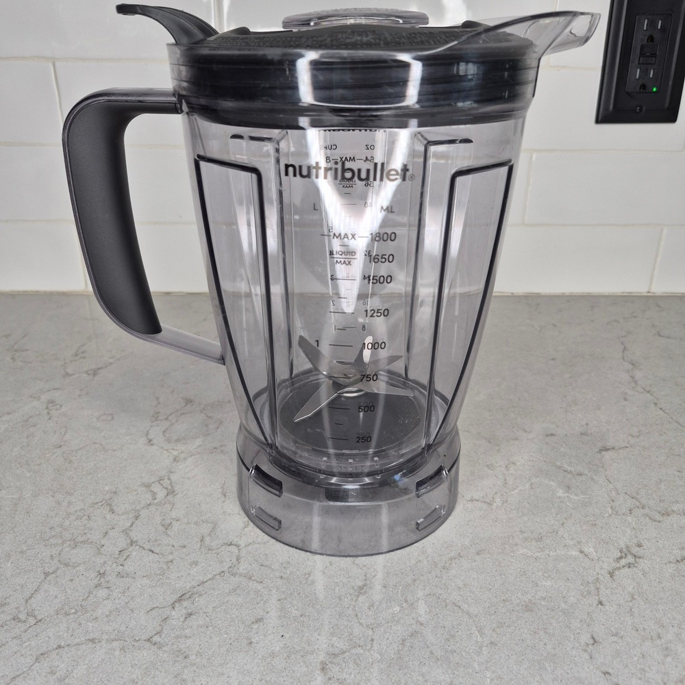 Nutribullet Blender Pitcher 64 Oz Replacement Jar With Lid Clear Black